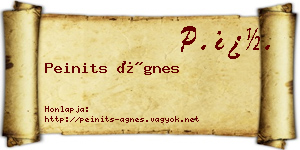 Peinits Ágnes névjegykártya